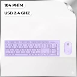 Bộ Bàn Phím Chuột Không Dây MicroPack KM-237W - Tím - Giá rẻ nhất hôm nay - Ảnh 1