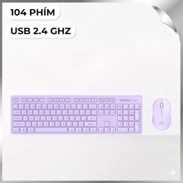 Bộ Bàn Phím Chuột Không Dây MicroPack KM-237W - Tím - Ảnh 18
