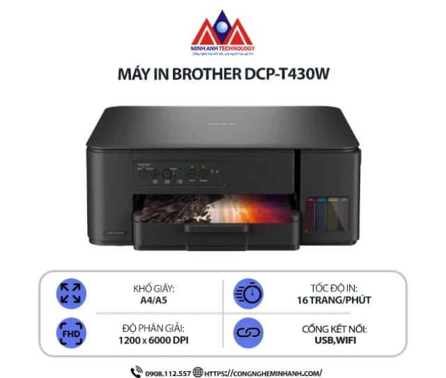 So sánh giá Máy in phun màu đa năng Brother DCP-T430W Wifi rẻ nhất? - Ảnh 2