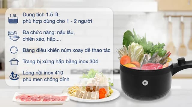 So sánh giá Ca nấu đa năng Mishio MK-321 1.5 lít rẻ nhất? - Ảnh 13