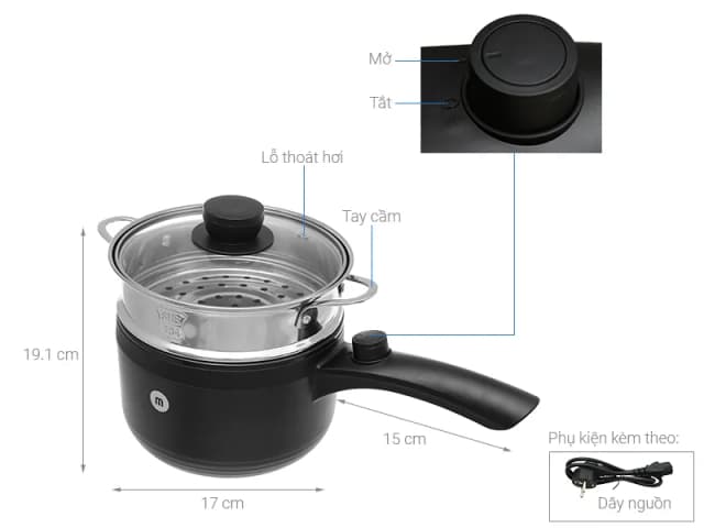 So sánh giá Ca nấu đa năng Mishio MK-321 1.5 lít - Xám rẻ nhất? - Ảnh 9