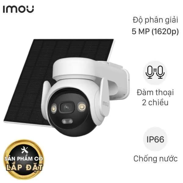 Camera IP Ngoài trời 360 Độ 5MP IMOU AOV PT Wifi 4G Năng Lượng Mặt Trời B7ED-5M0TEA - Giá rẻ nhất hôm nay - Ảnh 1