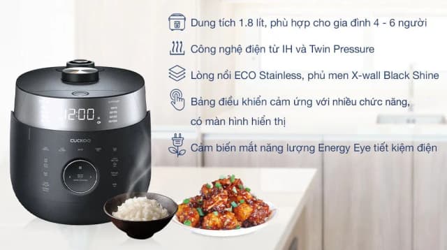 So sánh giá Nồi cơm áp suất cao tần Cuckoo 1.8 lít CRP-LHTR1009F/BKSIVNCV rẻ nhất? - Ảnh 6