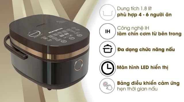 So sánh giá Nồi cơm cao tần Kangaroo 1.8 lít KG599N rẻ nhất? - Ảnh 3