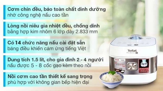 So sánh giá Nồi cơm cao tần Tefal 1.5 lít RK762168 rẻ nhất? - Ảnh 15