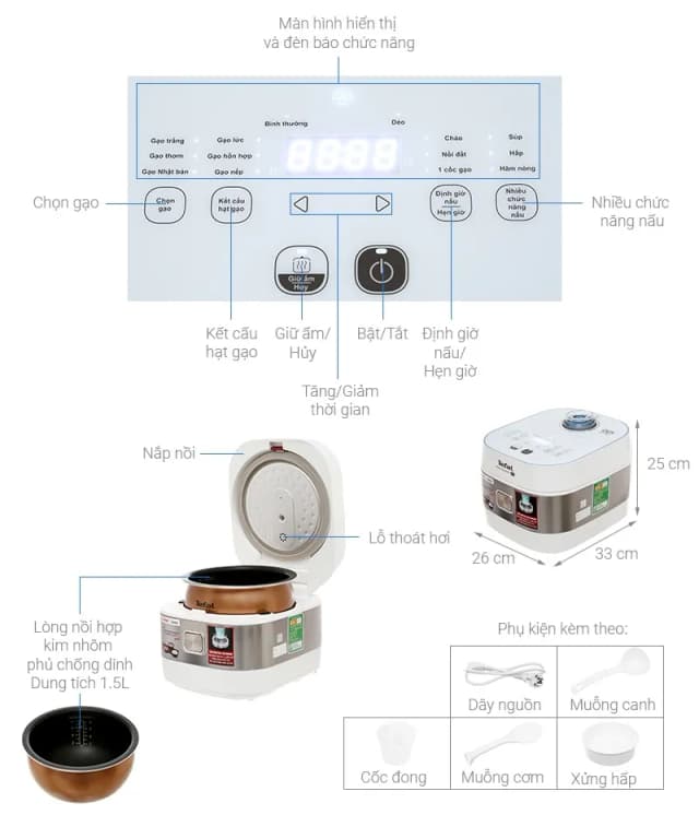 So sánh giá Nồi cơm cao tần Tefal 1.5 lít RK762168 rẻ nhất? - Ảnh 18
