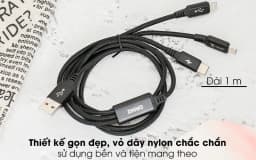 Cáp sạc và truyền dữ liệu 3 đầu USB-A - Lightning Type-C Micro USB 15W 1m Xmobile DR002 - Giá rẻ nhất hôm nay - Ảnh 2
