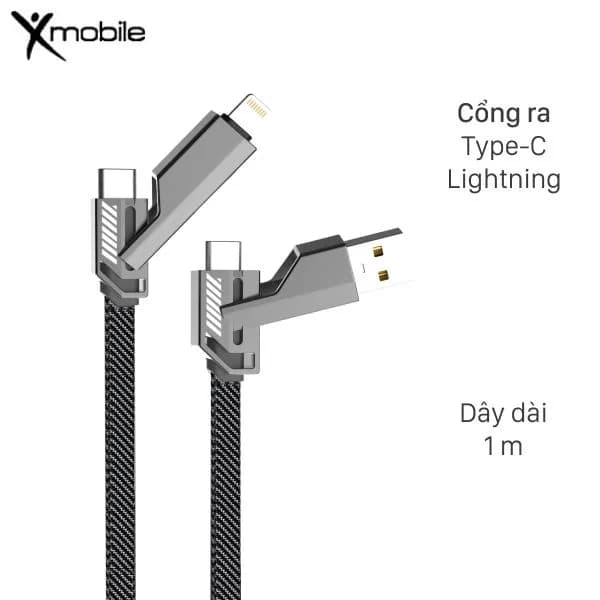 Cáp sạc nhanh đa năng 4 in 1 Lightning Type C 60W 1m Xmobile CS250 - Ảnh 23