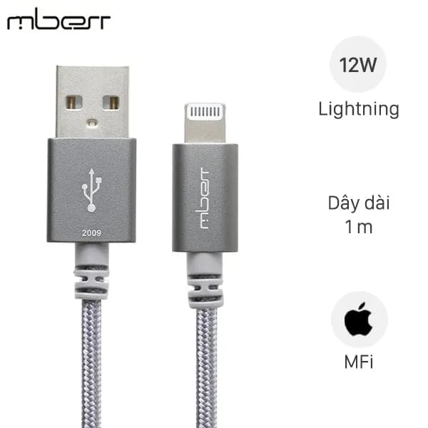 Cáp Lightning MFI 1m Mbest DS949-WB - Ảnh 1