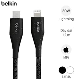 Cáp Type C - Lightning MFI 1.2m Belkin Duratex Plus F8J243 - Giá rẻ nhất hôm nay - Ảnh 1