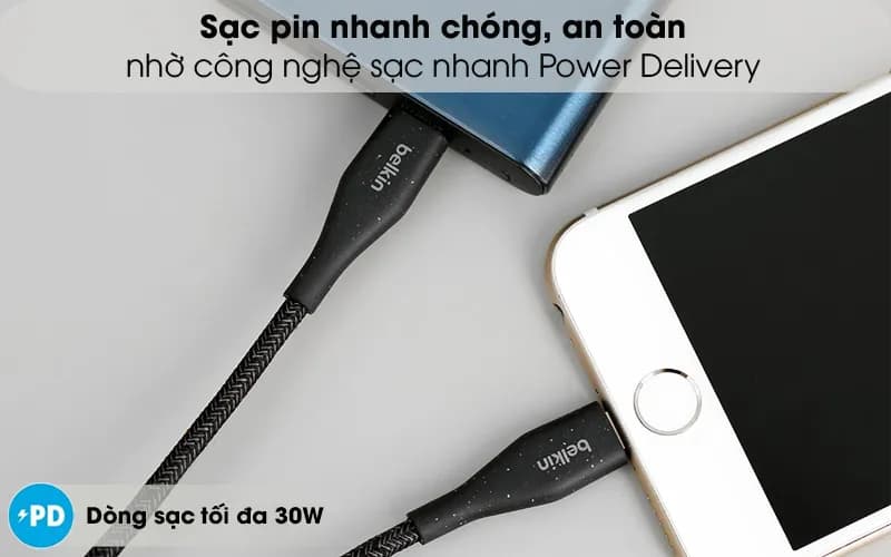 Cáp Type C - Lightning MFI 1.2m Belkin Duratex Plus F8J243 - Giá rẻ nhất hôm nay - Ảnh 5