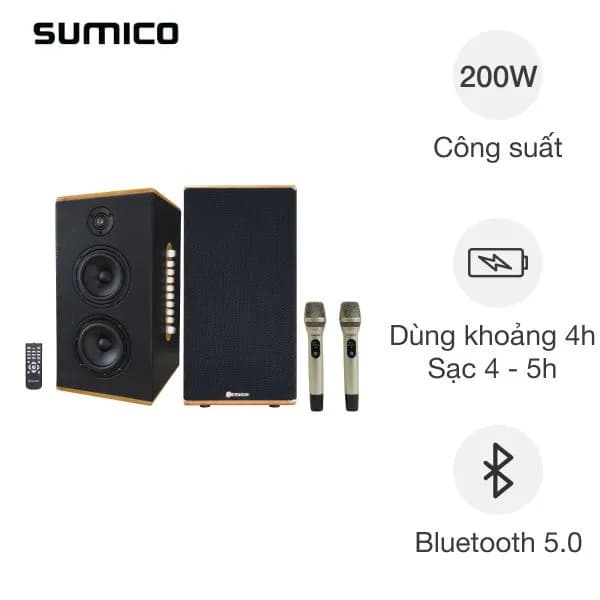 Cặp loa karaoke Sumico All-in-one HSP54 200W - Ảnh 39