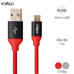 Cáp sạc và truyền dữ liệu USB-A - Micro USB 10.5W 1m eValu LTM-01 - Giá rẻ nhất hôm nay - Ảnh 1