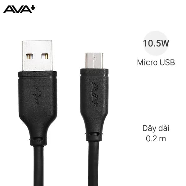 Cáp Micro USB 0.2m AVA+ LJET-M01 - Ảnh 1