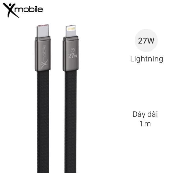 Cáp sạc nhanh Type C - Lightning 27W 1m Xmobile Flat RH-1211 - Giá rẻ nhất hôm nay - Ảnh 1
