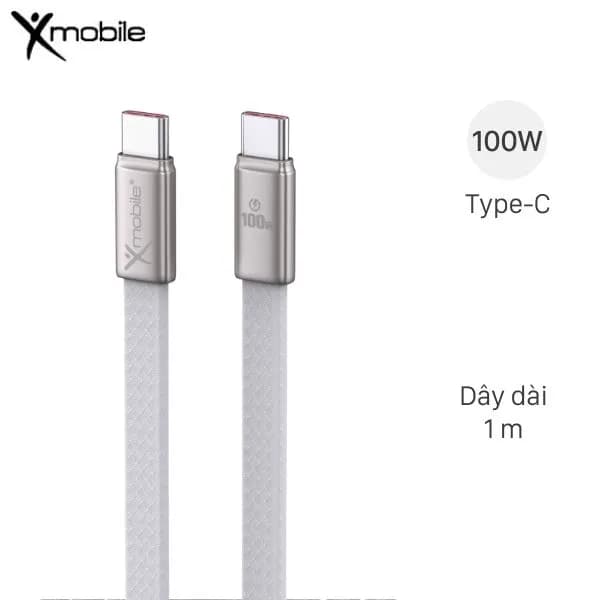 Cáp sạc nhanh Type C - Type C 100W 1m Xmobile Flat RH-1211 - Giá rẻ nhất hôm nay - Ảnh 1