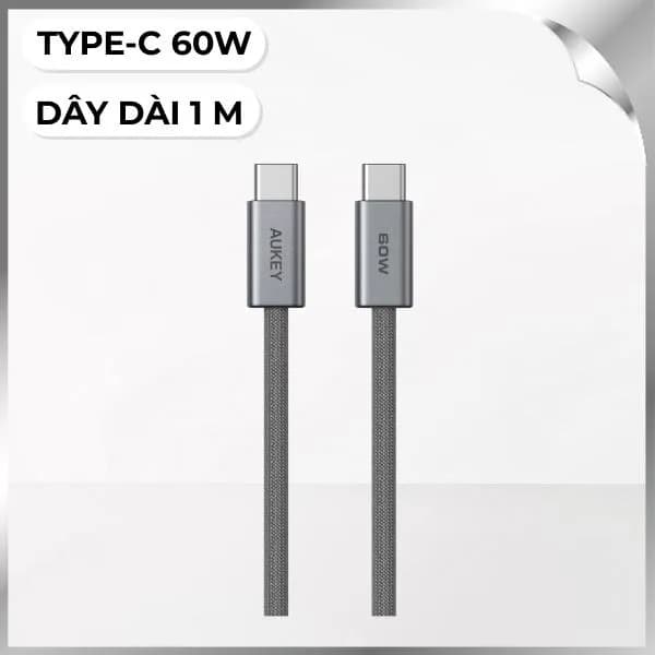Cáp sạc nhanh Type-C - Type-C 60W 1m Aukey CB-DCC061 - Ảnh 22
