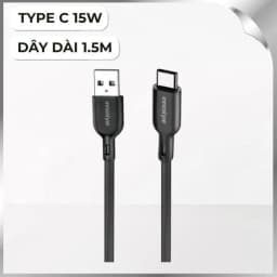 Cáp sạc nhanh và truyền dữ liệu USB-A - Type-C 15W 1.5m Innostyle IAC150BLK - Giá rẻ nhất hôm nay - Ảnh 1
