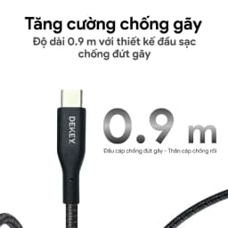 Cáp sạc nhanh và truyền dữ liệu Type C - Type C 100W 0.9m Dekey Power Pioneer C2588 - Đen - Giá rẻ nhất hôm nay - Ảnh 5