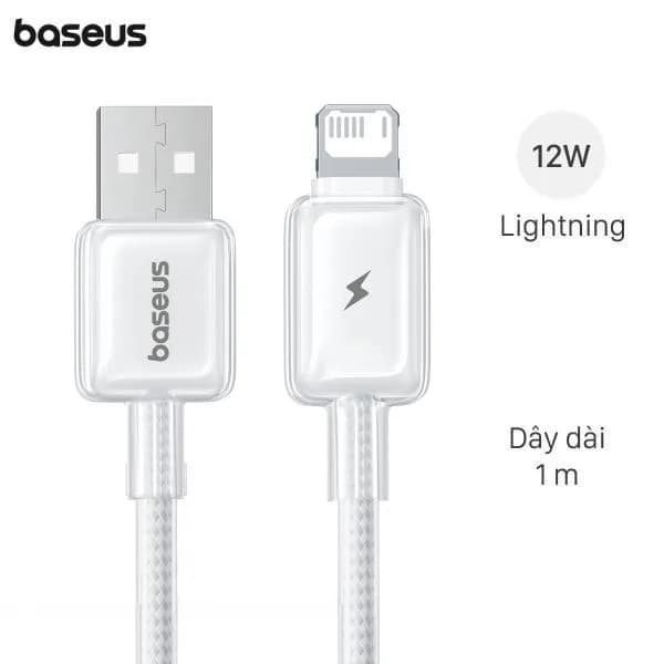 Cáp sạc USB A - Lightning 12W 1m Baseus Crystal CB000129 - Giá rẻ nhất hôm nay - Ảnh 1