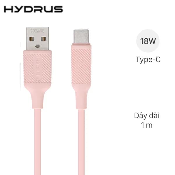 Cáp sạc nhanh USB-A - Type-C 18W 1m Hydrus CS-DC046 - Giá rẻ nhất hôm nay - Ảnh 1
