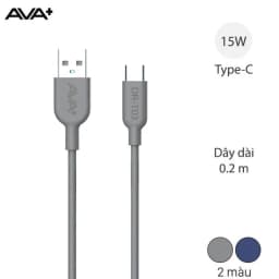 Cáp sạc và truyền dữ liệu USB-A - Type-C 15W 0.2m AVA+ DR-T03 - Giá rẻ nhất hôm nay - Ảnh 1