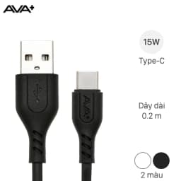 Cáp sạc và truyền dữ liệu USB-A - Type-C 15W 0.2m AVA+ DS06C - Giá rẻ nhất hôm nay - Ảnh 1