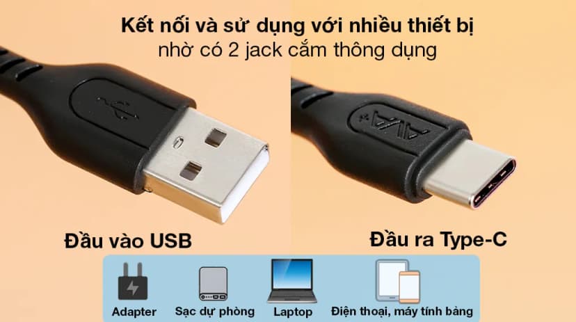 Cáp sạc và truyền dữ liệu USB-A - Type-C 15W 0.2m AVA+ DS06C - Giá rẻ nhất hôm nay - Ảnh 5