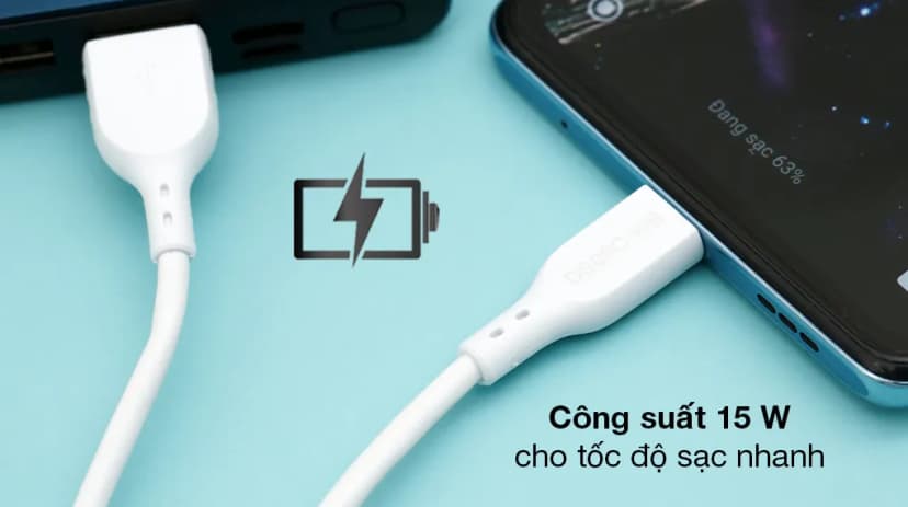 Cáp sạc và truyền dữ liệu USB-A - Type-C 15W 2m AVA+ DS08C - Giá rẻ nhất hôm nay - Ảnh 3