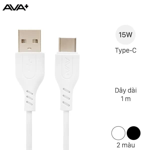 Cáp sạc và truyền dữ liệu USB-A - Type-C 15W 1m AVA+ DS07 - Giá rẻ nhất hôm nay - Ảnh 1