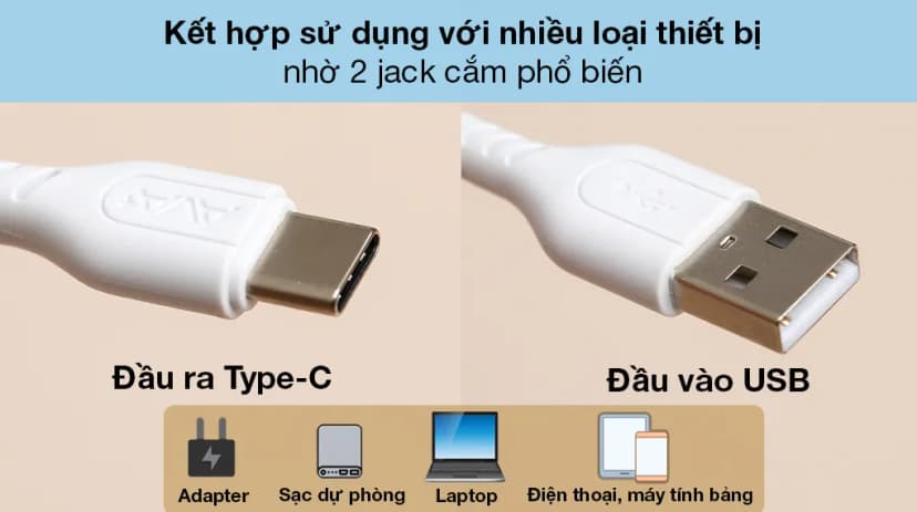 Cáp sạc và truyền dữ liệu USB-A - Type-C 15W 1m AVA+ DS07 - Giá rẻ nhất hôm nay - Ảnh 5