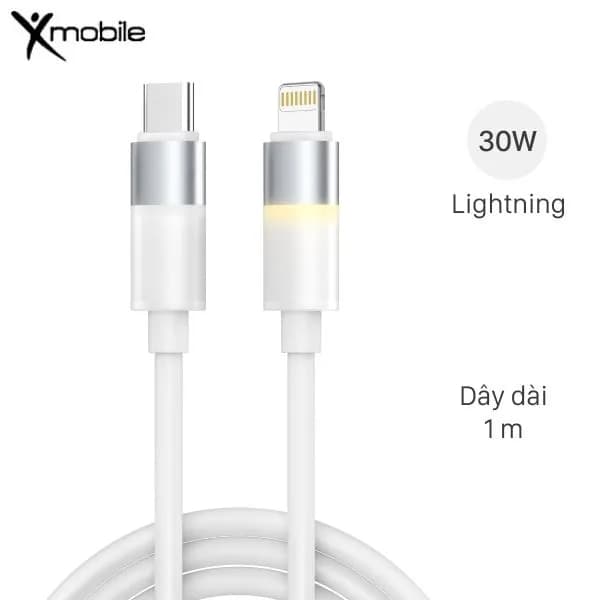 Cáp sạc nhanh Type-C - Lightning 30W 1m Xmobile LED CS366 - Giá rẻ nhất hôm nay - Ảnh 1