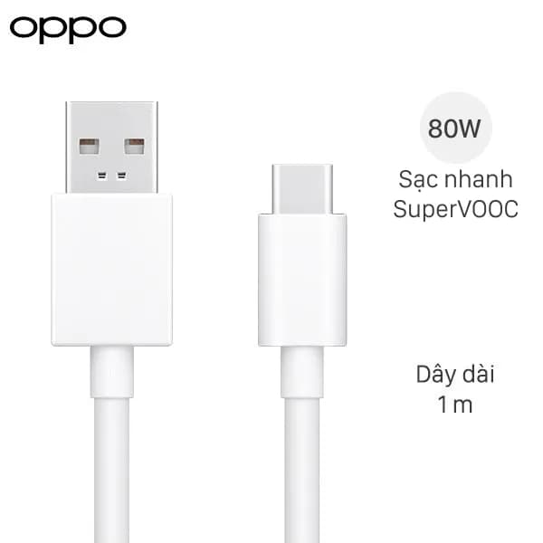Cáp sạc nhanh và truyền dữ liệu USB-A - Type-C 80W 1m OPPO DL129 - Ảnh 44
