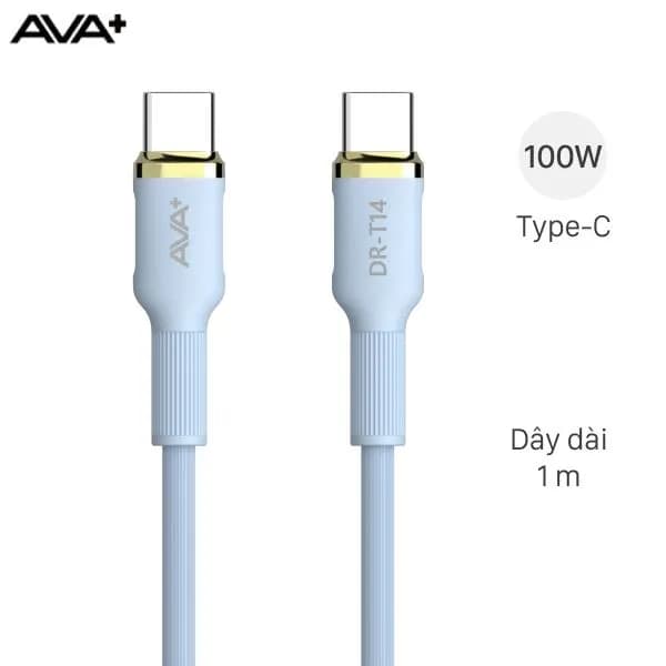 Cáp sạc nhanh Type-C - Type-C 100W 1m AVA+ DR-T14 - Giá rẻ nhất hôm nay - Ảnh 1