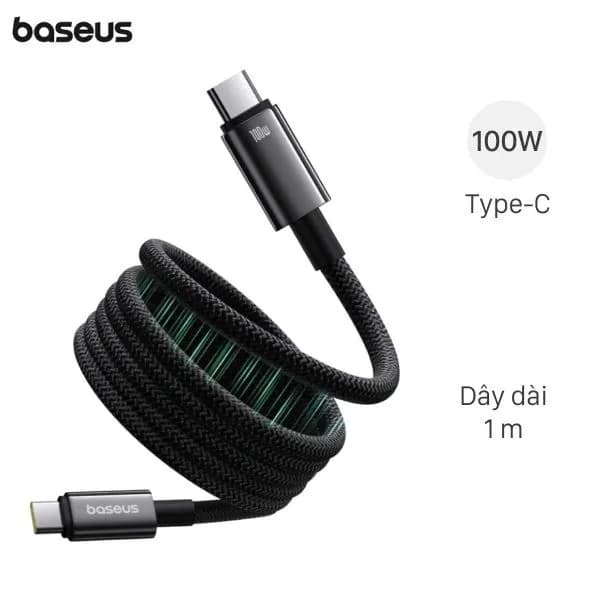 Cáp sạc nhanh Type-C - Type-C 100W 1m Baseus Tungsten Gold Magnetic CB000097 - Ảnh 31