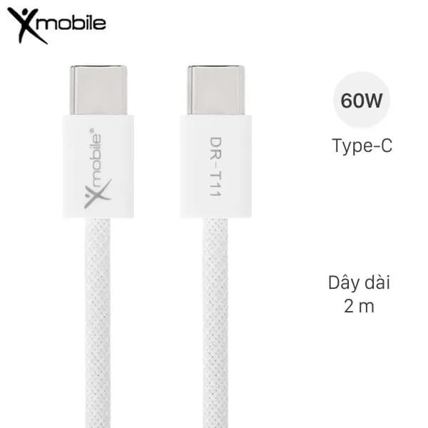 Cáp sạc nhanh Type-C - Type-C 60W 2m Xmobile DR-T11 - Ảnh 3