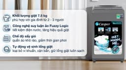 Máy giặt Casper 7.5 kg WT-75NG1 - Giá rẻ nhất hôm nay - Ảnh 2