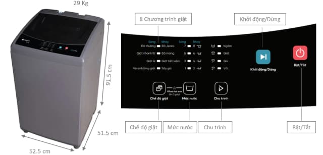 So sánh giá Máy giặt Casper 8.5 kg WT-85NG1 rẻ nhất? - Ảnh 15