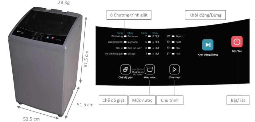 Máy giặt Casper 8.5 kg WT-85NG1 - Giá rẻ nhất hôm nay - Ảnh 15