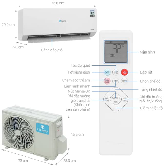 So sánh giá Máy lạnh Casper Inverter 1 HP QC-09IS36 rẻ nhất? - Ảnh 2
