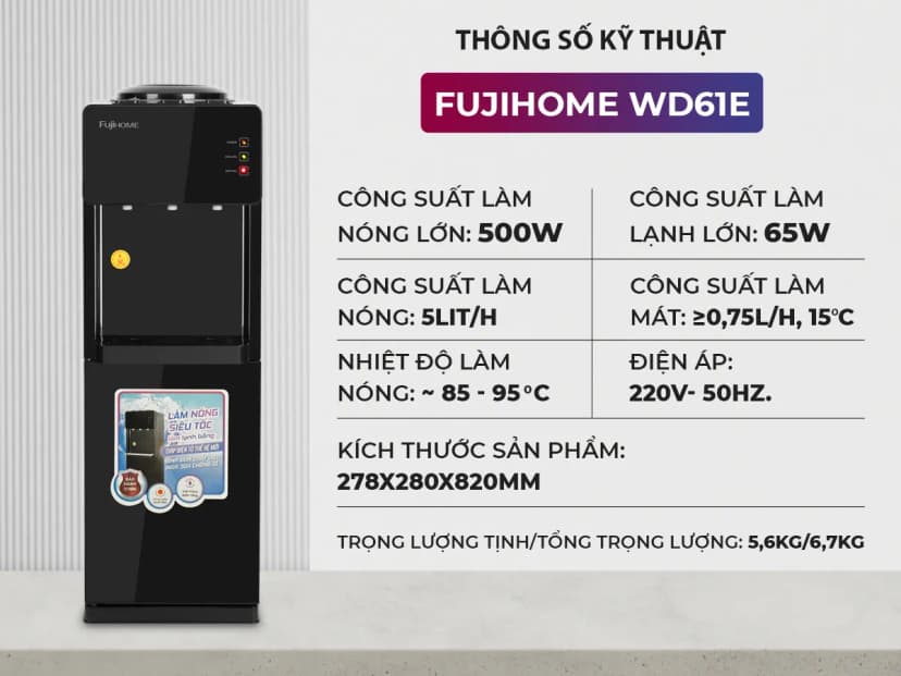 Cây nước nóng lạnh FUJIHOME TB243AN 1430W - Giá rẻ nhất hôm nay - Ảnh 48