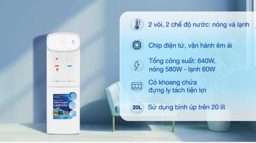 So sánh giá Cây nước nóng lạnh Hòa Phát HTL236 640W - Tìm sản phẩm giá rẻ nhất - Ảnh 6