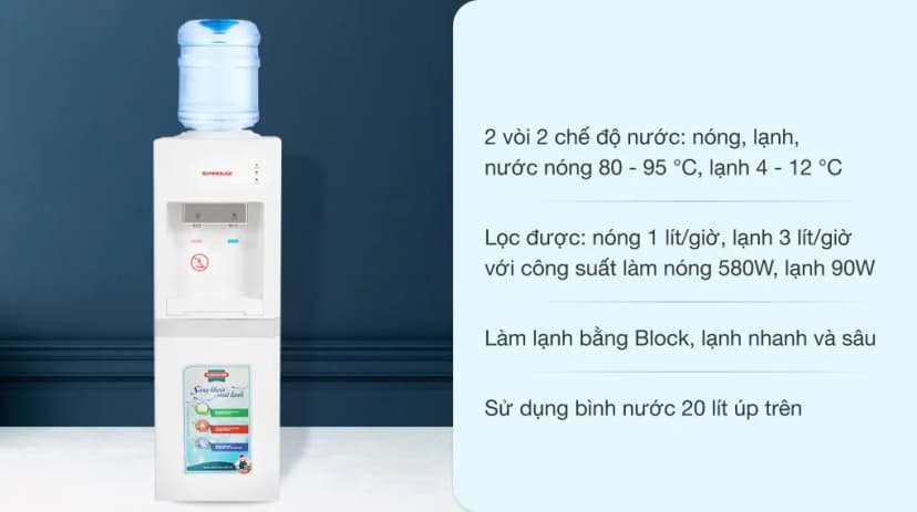 So sánh giá Cây nước nóng lạnh Sunhouse SHD9612 670W - Tìm sản phẩm giá rẻ nhất - Ảnh 2