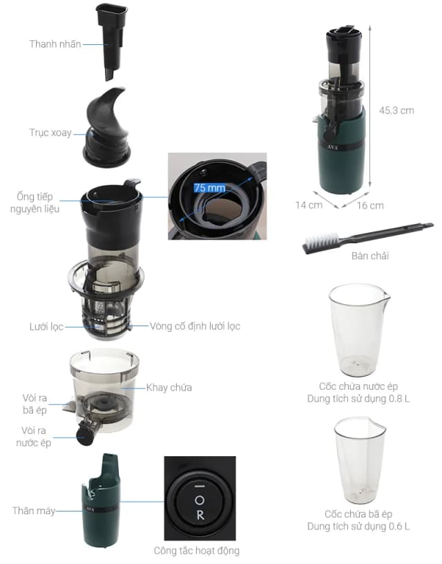 Top 1 so sánh giá Máy ép chậm AVA SJ-009 - Tìm sản phẩm giá rẻ nhất - Ảnh 9