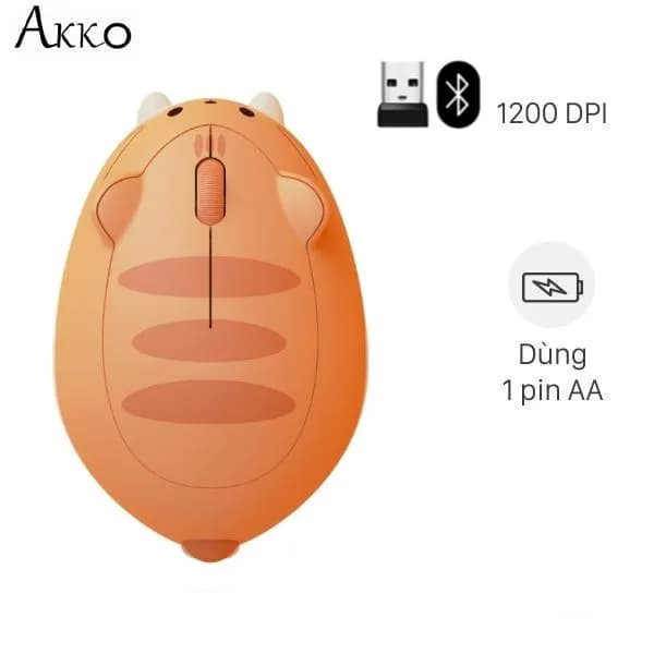 Chuột Bluetooth Akko Cat Theme Mouse Orange KATE - Ảnh 6