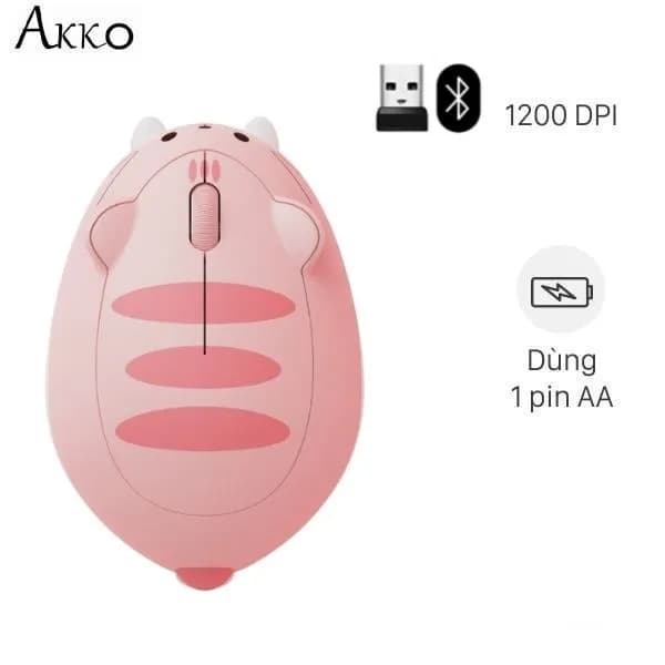 Chuột Bluetooth Akko Cat Theme Mouse Pink ANGIE - Ảnh 8