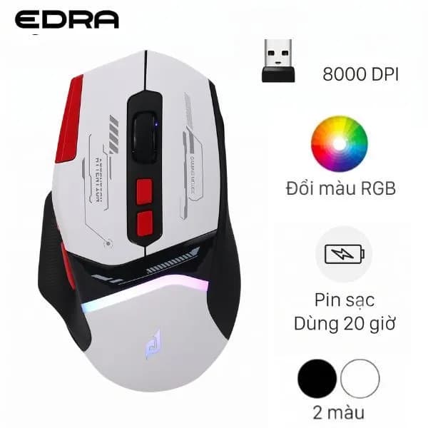 Chuột sạc Không dây EDRA EM631W - Giá rẻ nhất hôm nay - Ảnh 1