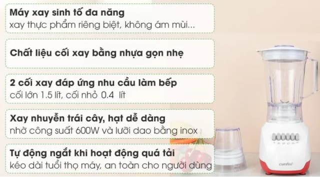 So sánh giá Máy xay sinh tố đa năng Comfee CJ-BL6020A rẻ nhất? - Ảnh 12