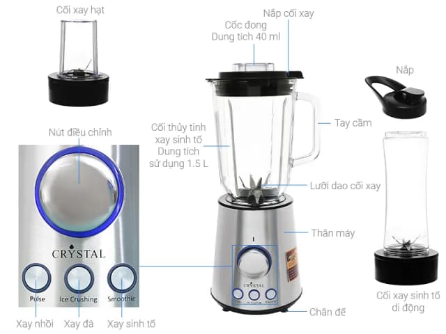 So sánh giá Máy xay sinh tố đa năng Crystal TB-6680A rẻ nhất? - Ảnh 2