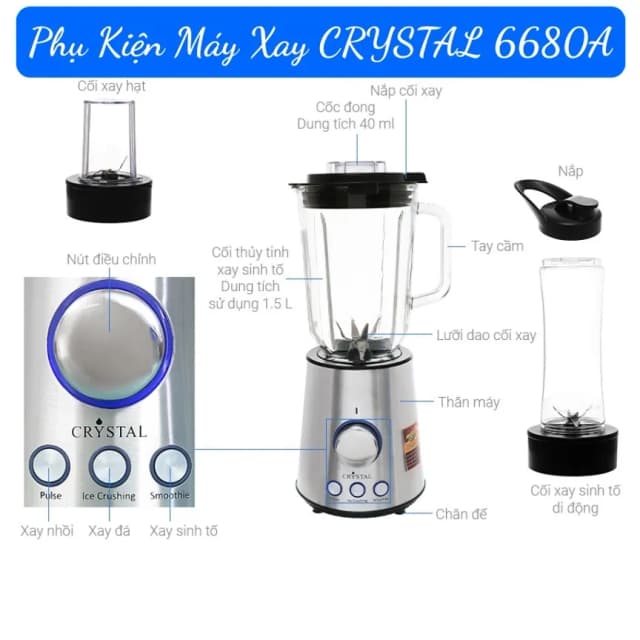So sánh giá Máy xay sinh tố đa năng Crystal TB-6810A rẻ nhất? - Ảnh 4